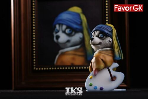 Famous Painting Series Husky with a Pearl Earring - Original Design Resin Statue - IKS Studios [Pre-Order] - World Famous Paintings