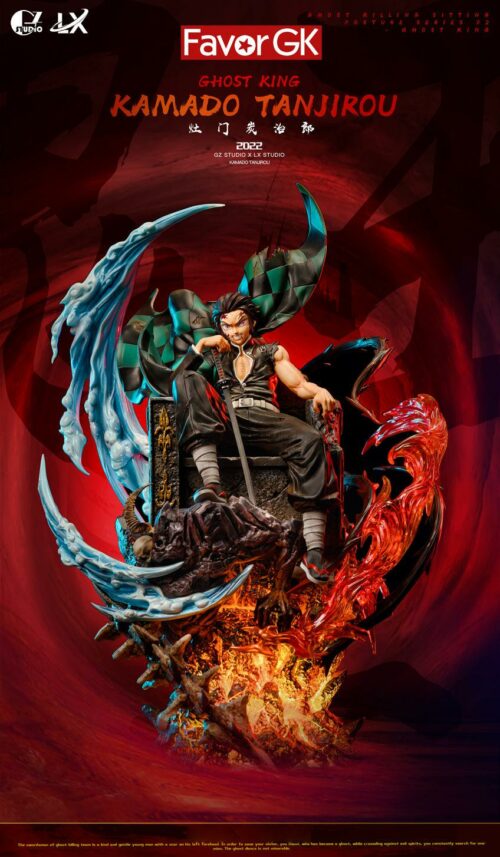 1/6 Scale Sitting Series Demon King Tanjiro Kamado with LED - Demon Slayer: Kimetsu no Yaiba Resin Statue - GZ Studios [In Stock] - Demon Slayer: Kimetsu No Yaiba, Kamado Tanjirou