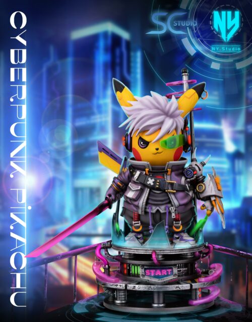 Purple Gold Warrior Cosplay Pikachu - Cyberpunk 2077 Pokemon Resin Statue - SC Studios [Pre-Order] - Cyberpunk 2077, Pokemon