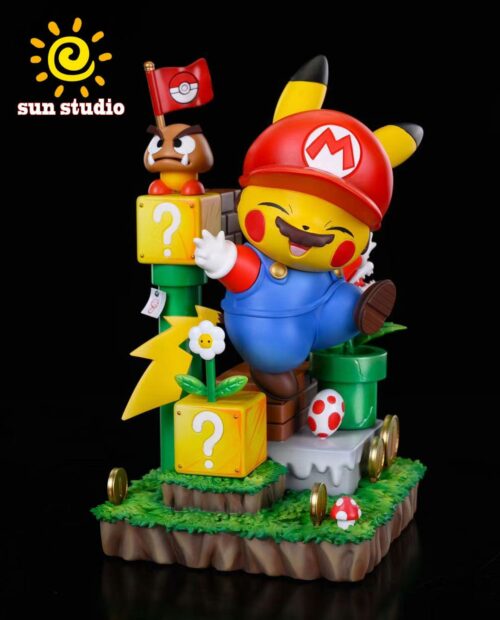 Super Mario Cosplay Pikachu - Pokemon Super Mario Resin Statue - sun Studios [In Stock] - Cosplay Pikachu, Pokemon
