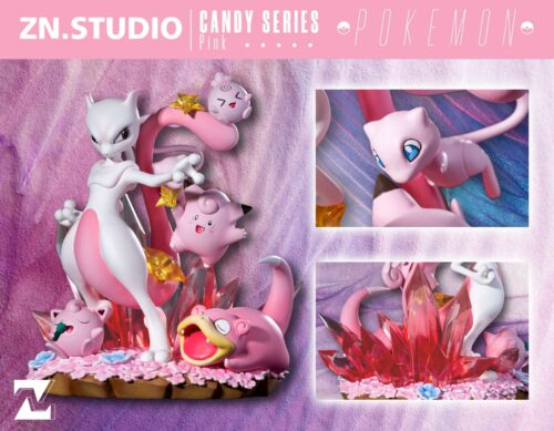 Candy Series Pink Mewtwo, Mew, Jigglypuff, Slowpoke, Clefairy and Igglybuff - Pokemon Resin Statue - ZN Studios [Pre-Order] - FavorGK