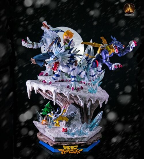 Evolution of Garurumon with LED - Digimon Resin Statue - MIMAN Studios [In Stock] - Digimon, Digital Monster