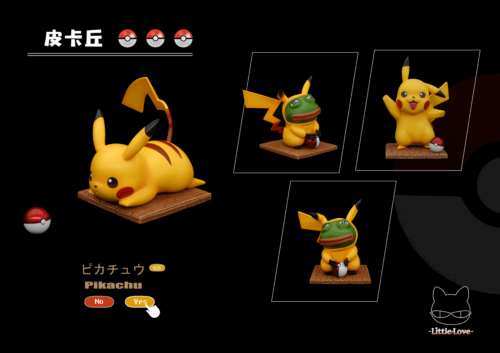 Lying Down & Standing Pikachu & Sad Frog Cosplay Pikachu - Pokemon Resin Statue - Little Love Studios [Pre-Order] - Pokemon