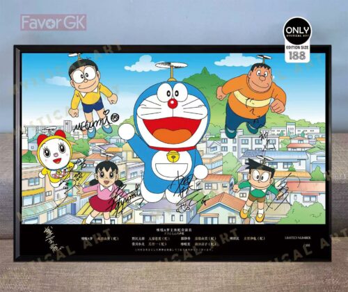 Decorative Paint of ‏Original series Voice Actors's Signatures Doraemon - Doraemon Decorative Painting - Mystical Art Studios [In-Stock] - Doraemon