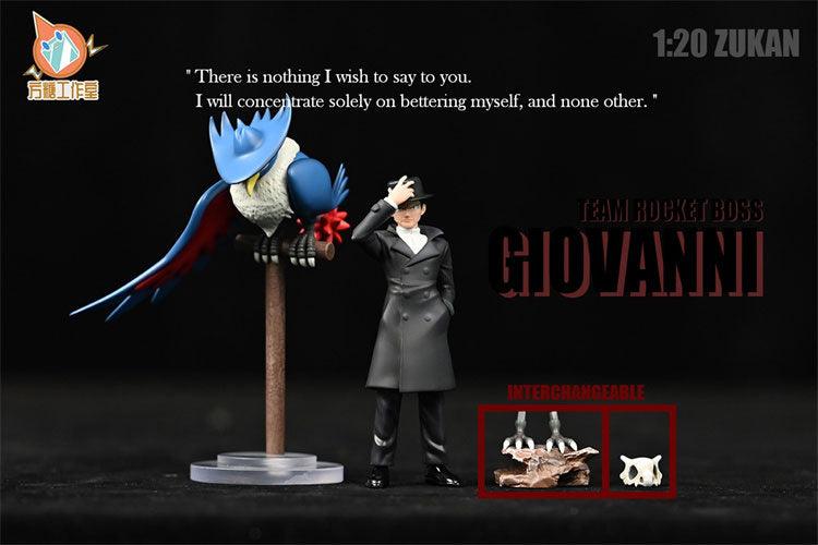 1/20 World Zukan Giovanni & Honchkrow - Pokemon Resin Statue - FangTang Studio [In Stock] - 1/20 Scale, Pokemon, Zukan
