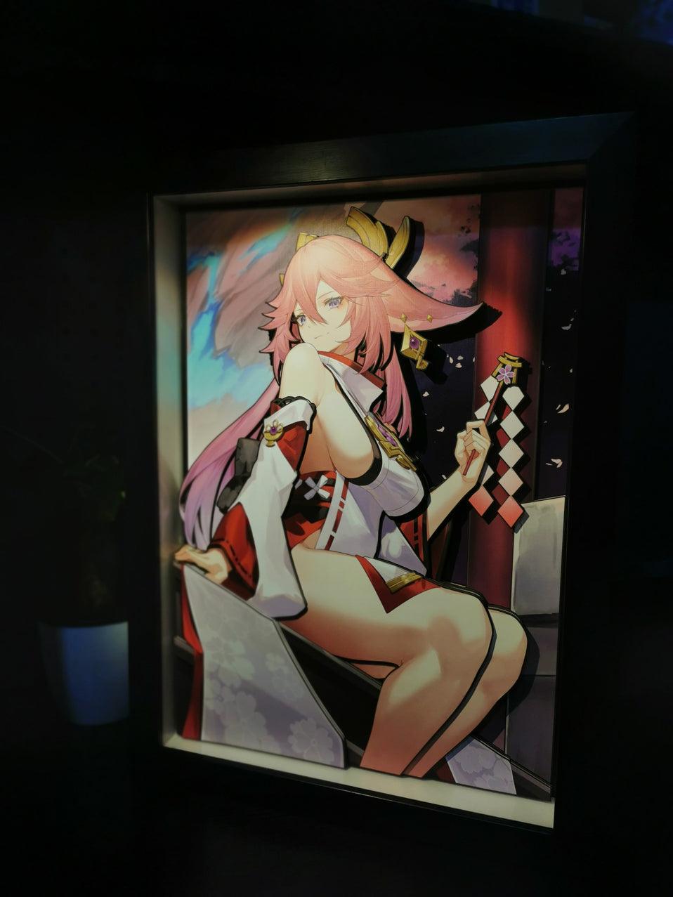 A3 & A4 Size Guuji Yae 3D Decoration Painting - Genshin Impact - Raven Studio [Pre-Order] - Genshin Impact