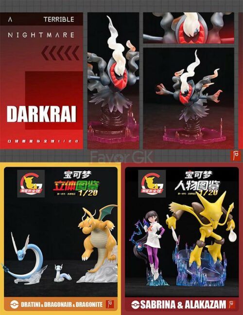 1/20 Scale World Zukan Sabrina & Alakazam/ Darkrai/ Dragonite Set - Pokemon Resin Statue - TuJianBuQuan Studios [In Stock] - 1/20 Scale, Pokemon, Zukan