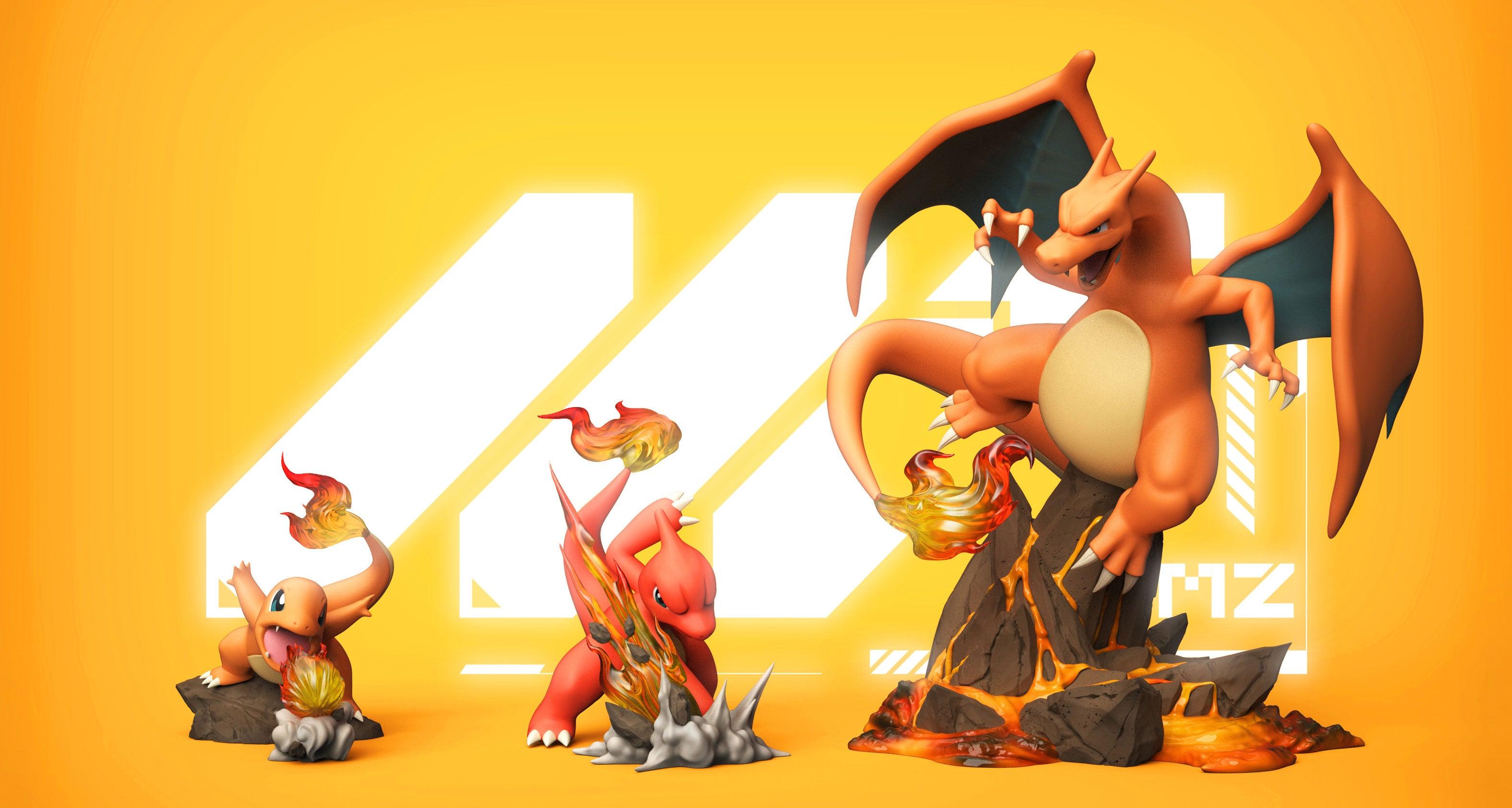 1/20 Scale World Zukan Original Colour Charizard Evolution Set - Pokemon Resin Statue - MZ Studio [Pre-Order] - 1/20 Scale, Pokemon, Zukan