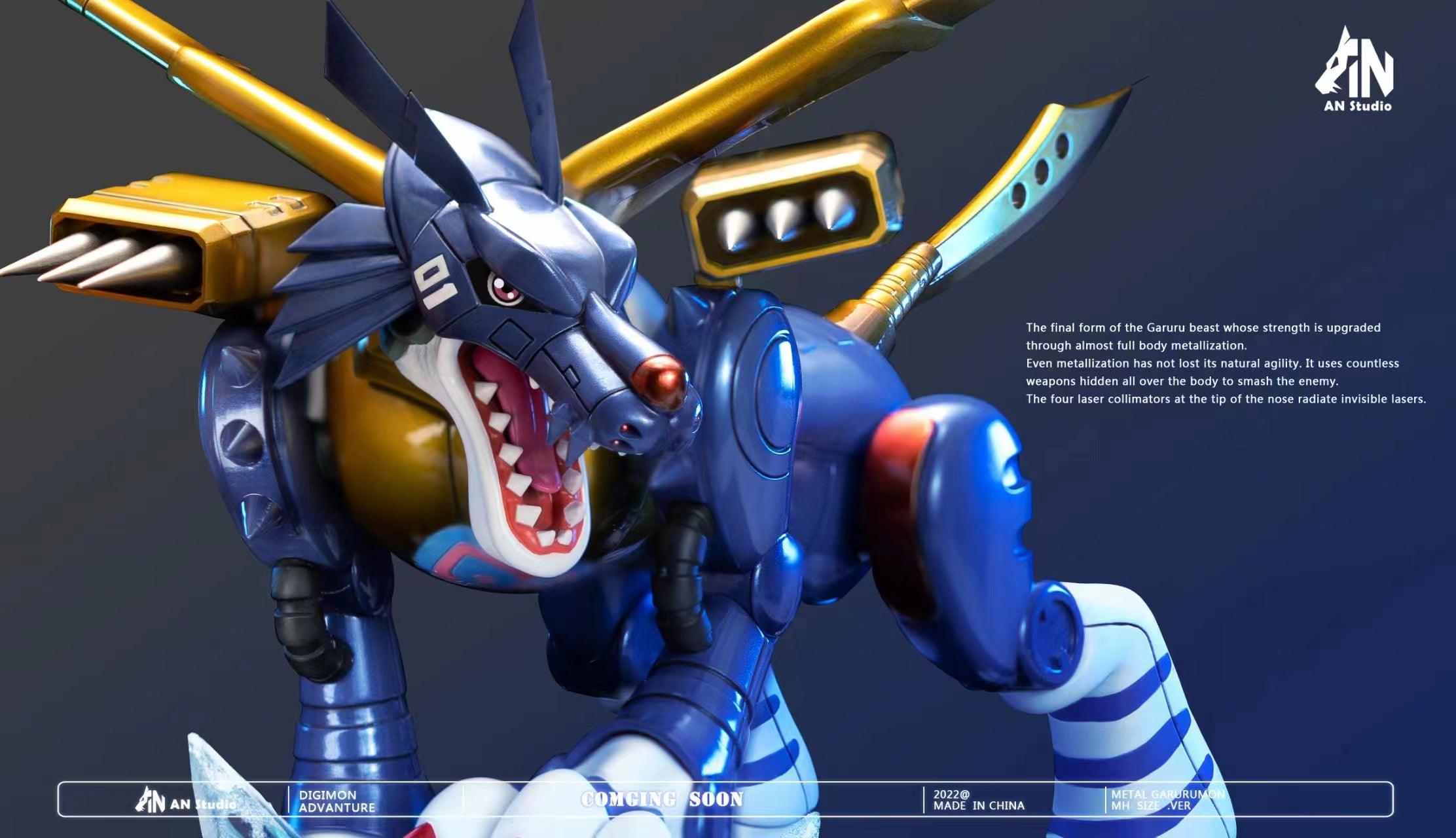 MH Scale Metal Garurumon - Digimon Statue - An-Studios [Pre-Order] - Digimon