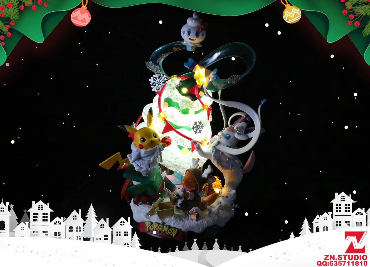 Christmas pikachu and friends- Pokemon Resin Statue - ZN Studios [In Stock] - FavorGK