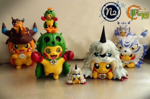3CM & 8CM Togemon & Ikkakumon Cosplay Pikachu - Pokemon Digimon Resin Statue - N2 Studios [Pre-Order] - FavorGK
