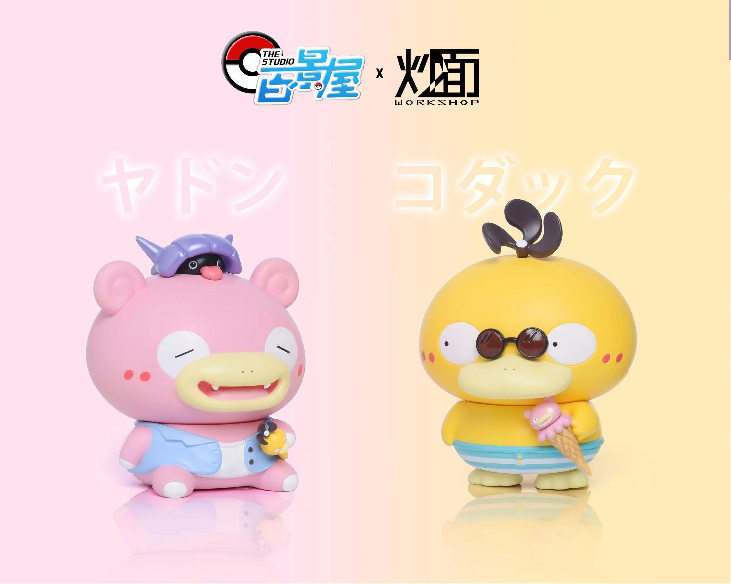 Chibi Ver. Summer Slowpoke & Psyduck - Pokemon Resin Statue - CM Studio [Pre-Order] - Pokemon