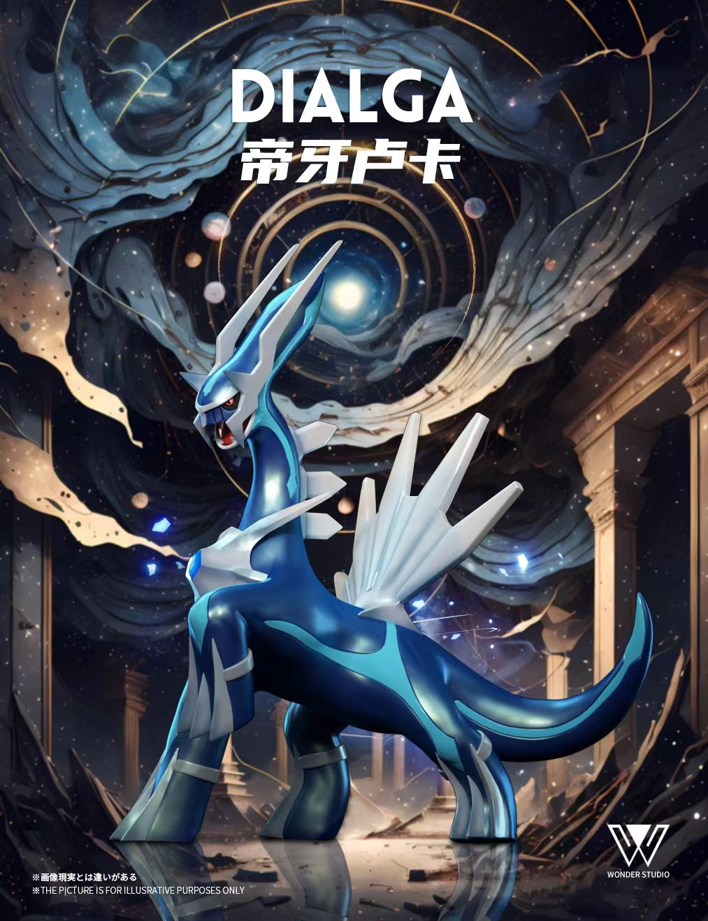 1/20 Scale World Zukan Palkia & Dialga Pokemon Statue Wonder Studio