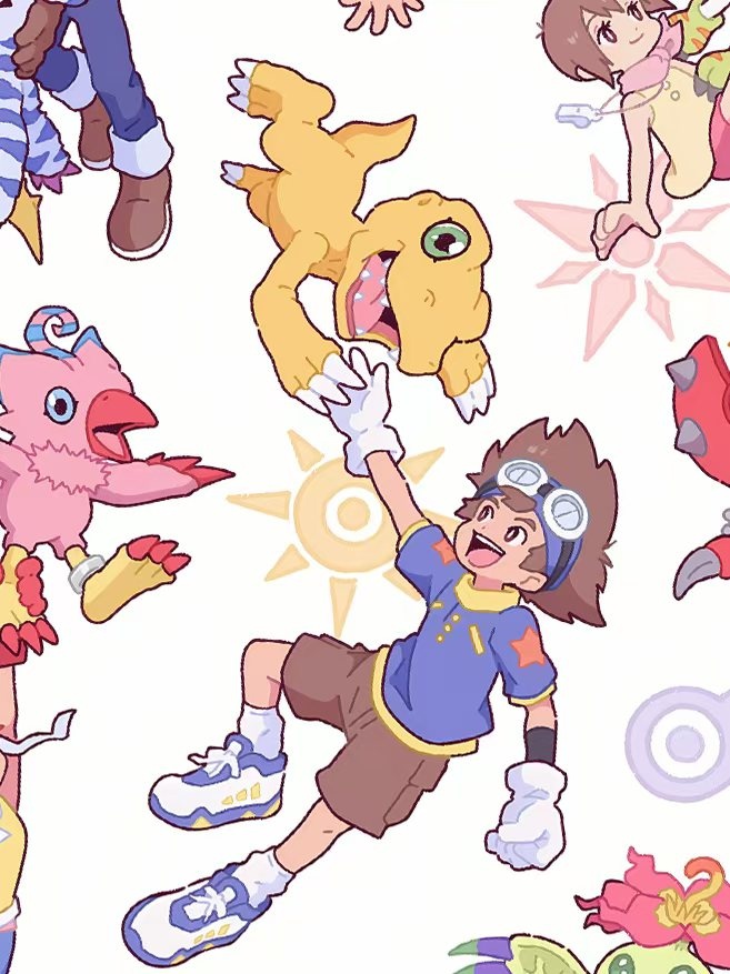 Main Characters of Digimon & Digimon Monsters & Digivice Decorative