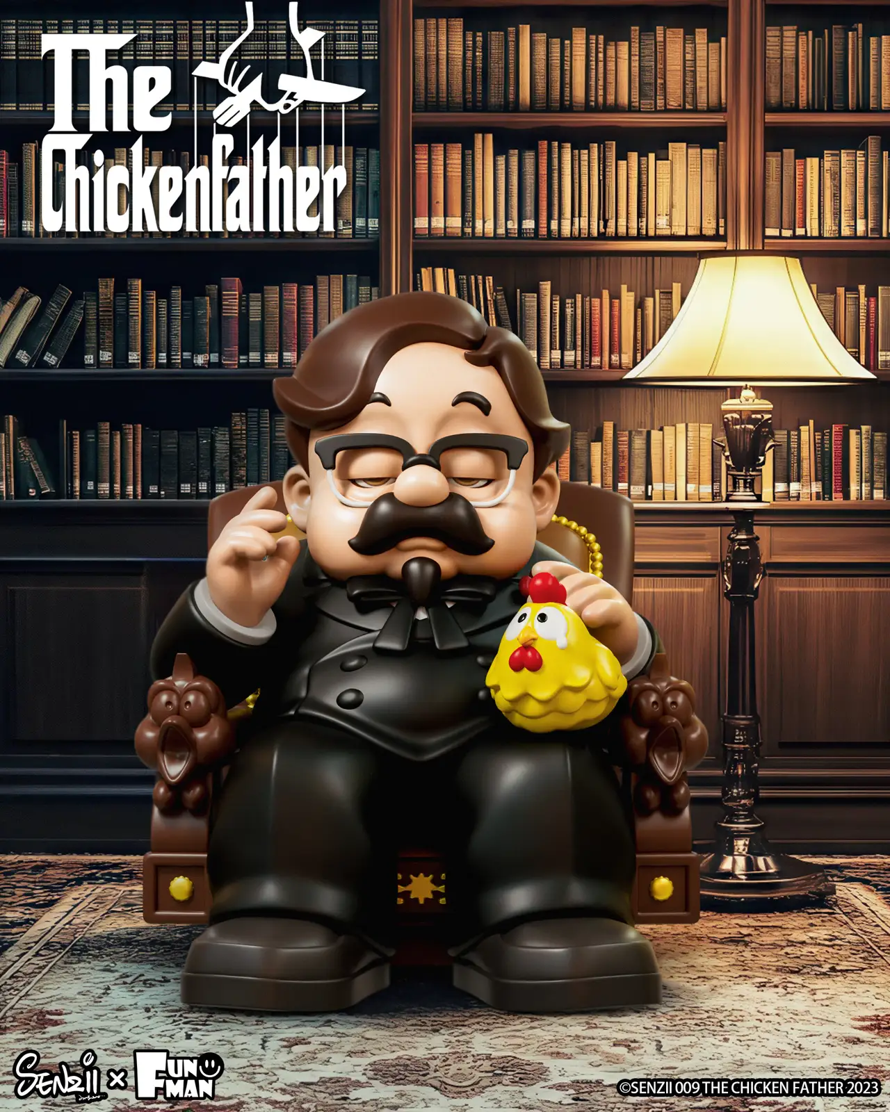 Black Ver. The Chicken Father - Original Design Official Resin Statue - Senzii Studio