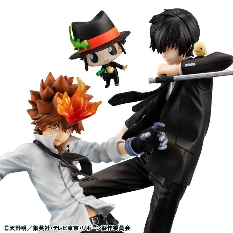 Second Edition G.E.M. Series Tsunayoshi Sawada & Kyoya Hibari & Reborn - HITMAN REBORN! Official Statue - MegaHouse