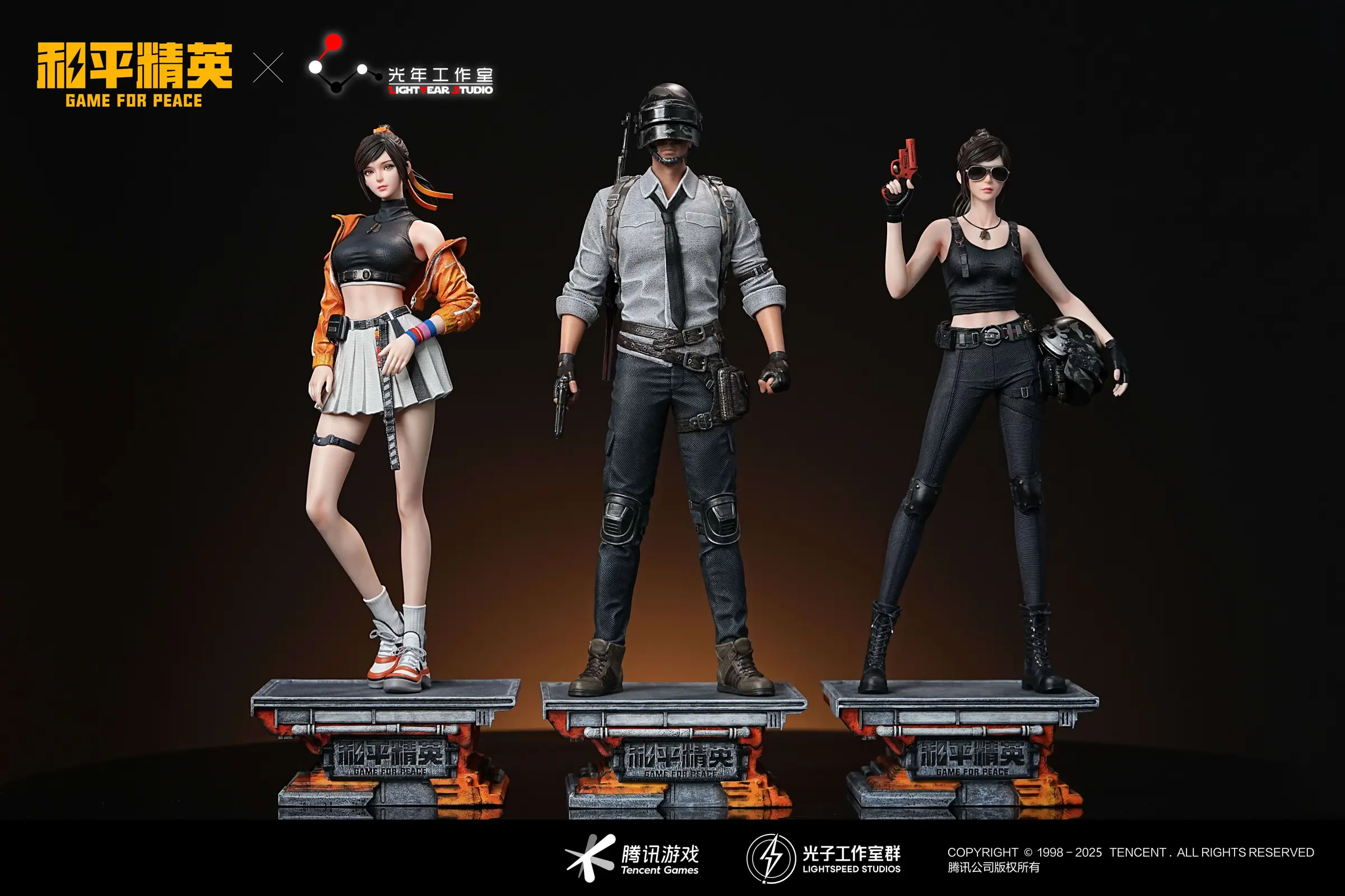 1/6 Scale Licensed Jili & Helmet Man - PUBG Resin Statue - Light Year Studios - Image 1