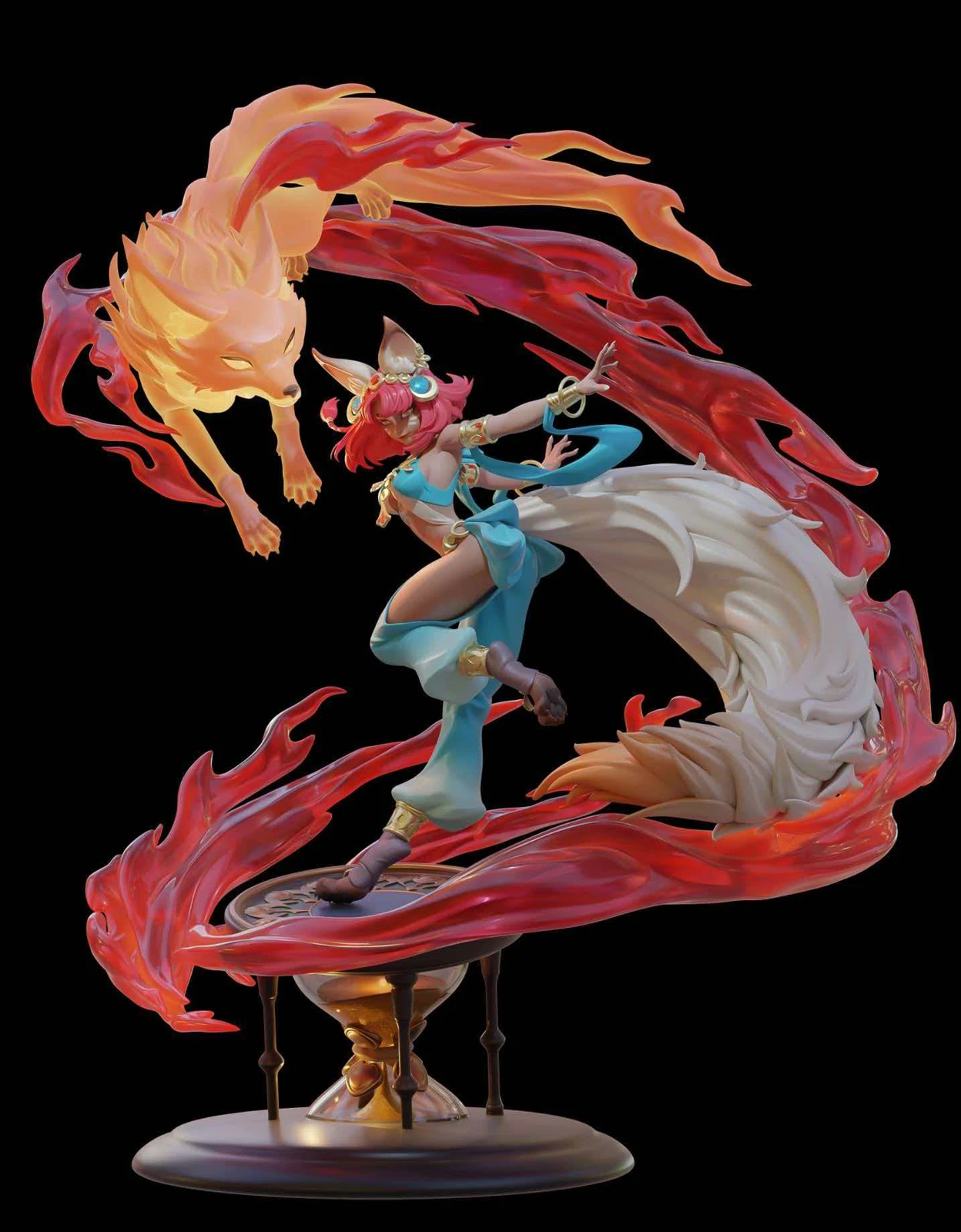 1/6 Scale Licensed Fiery Spirit Dance Ahri - League of Legends (LOL) Resin Statue - XC-Studio - Image 1