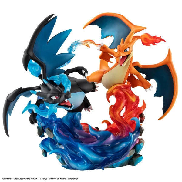 G.E.M. EX Series Special Collection Ver. Mega Charizard X & Mega Charizard Y - Pokemon Official Statue - MegaHouse - Image 4