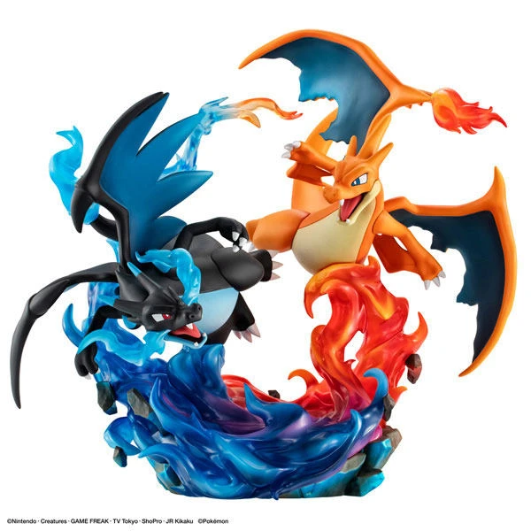 G.E.M. EX Series Special Collection Ver. Mega Charizard X & Mega Charizard Y - Pokemon Official Statue - MegaHouse - Image 3