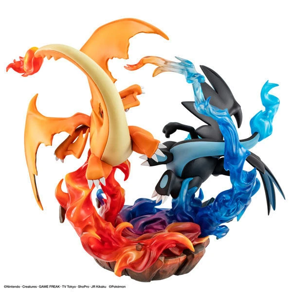 G.E.M. EX Series Special Collection Ver. Mega Charizard X & Mega Charizard Y - Pokemon Official Statue - MegaHouse - Image 7