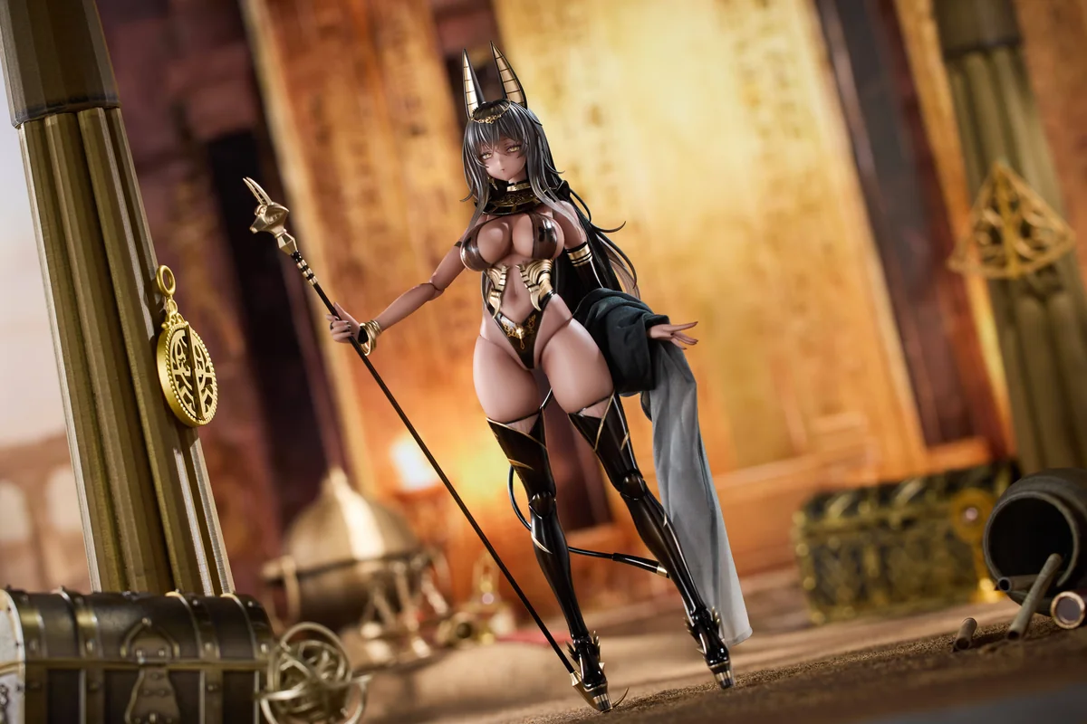 "Detailed views of the premium 1/12 Zi Wuna Priestess figure, highlighting purple sci-fi armor, flowing fabrics, weapon, and full articulation."