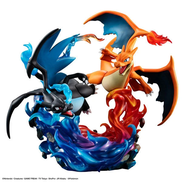 G.E.M. EX Series Special Collection Ver. Mega Charizard X & Mega Charizard Y - Pokemon Official Statue - MegaHouse - Image 2