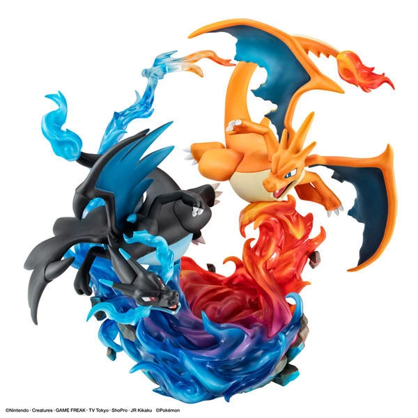 G.E.M. EX Series Special Collection Ver. Mega Charizard X & Mega Charizard Y - Pokemon Official Statue - MegaHouse - Image 5