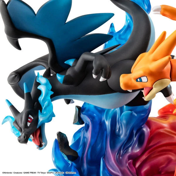 G.E.M. EX Series Special Collection Ver. Mega Charizard X & Mega Charizard Y - Pokemon Official Statue - MegaHouse - Image 9