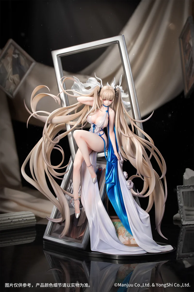 "Stunning Myethos 1/7 Illustrious Commemorative Mark Ver. Azur Lane statue, featuring her elegant pose and intricate costume with ethereal water effect."