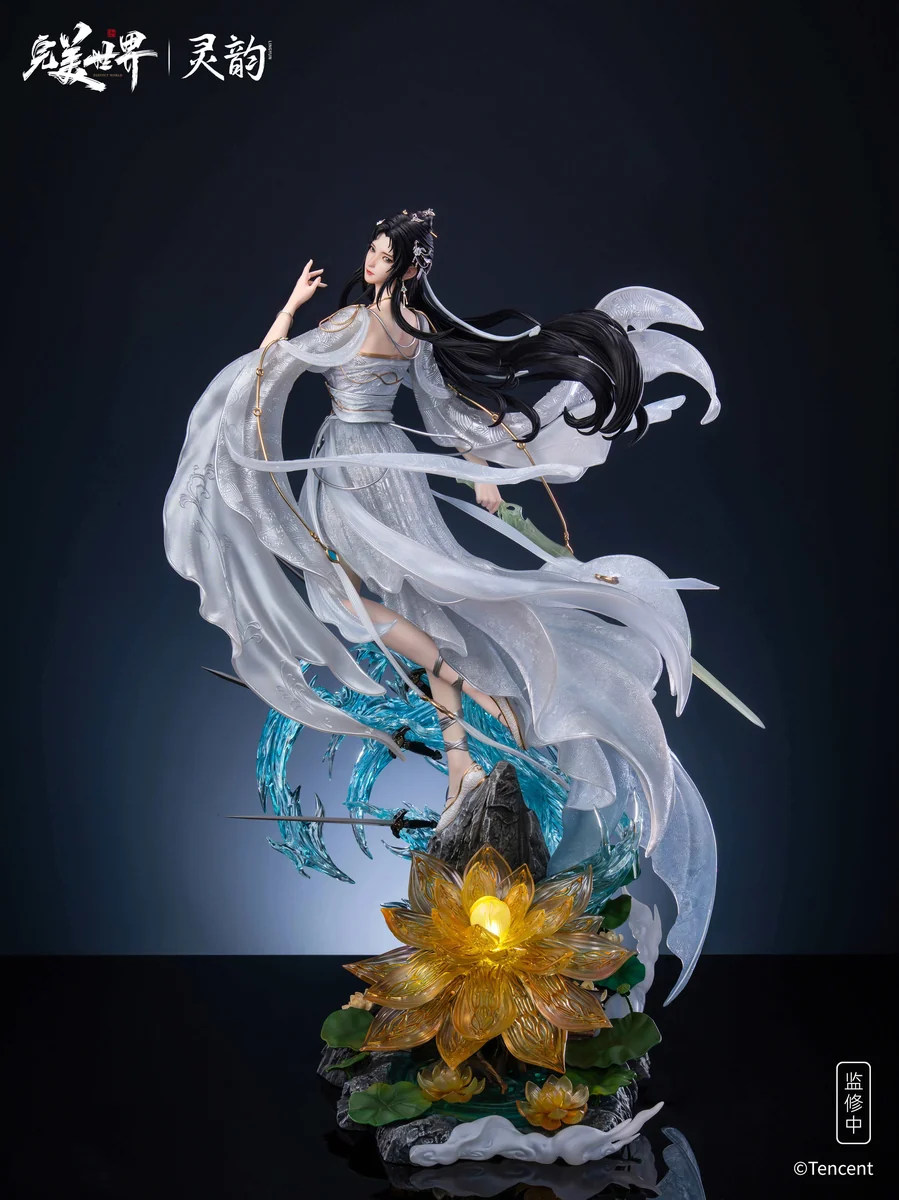 "Licensed 1/4 Perfect World Qingyi statue. Ethereal beauty, flowing garments, mystical water, and realistic eyes. A limited edition masterpiece."