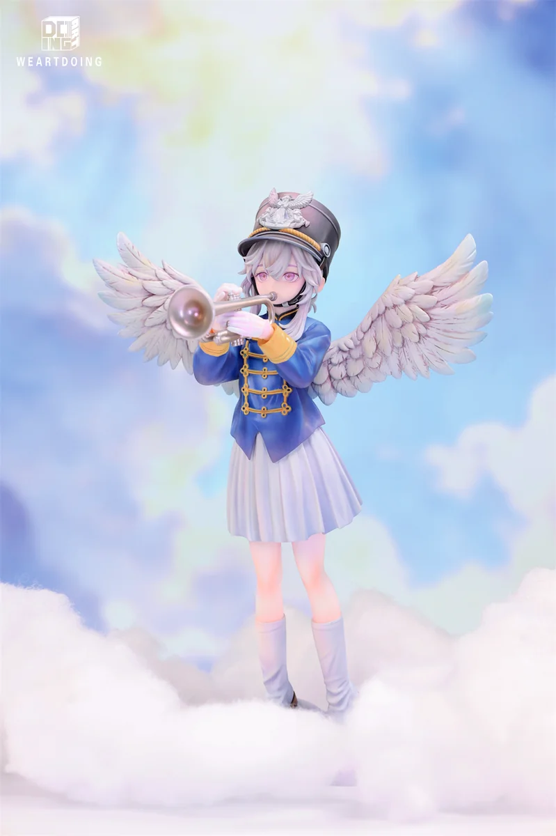 "Limited Edition WeArtDoing Angel Feiqizi PU Resin Statue gallery, highlighting intricate wings, flowing robes, and ethereal beauty from varied angles."