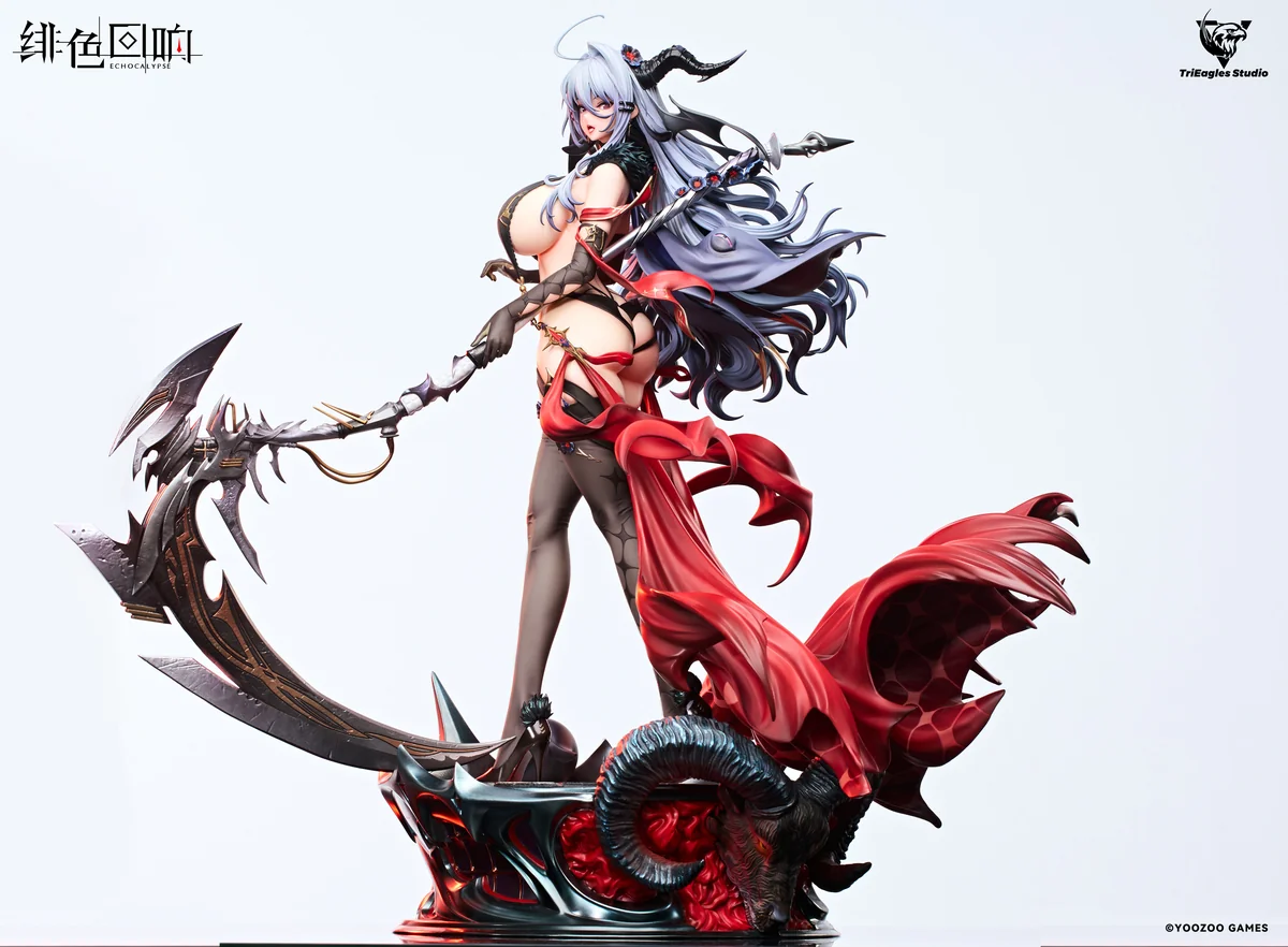 "Officially licensed 1/4 scale Demonica - Scarlet Echoes statue captures gothic details and a powerful dynamic pose from various angles."