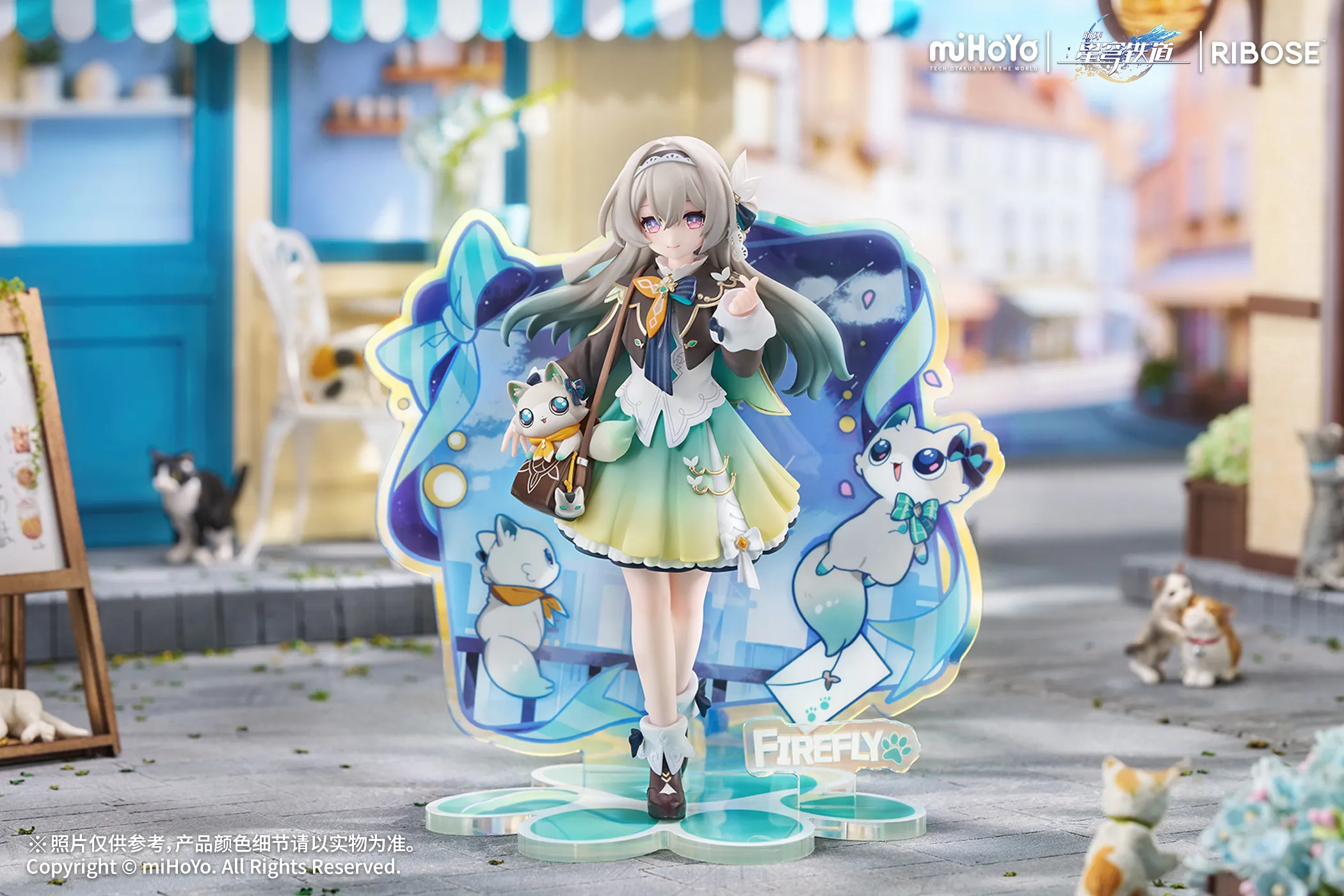 RISE UP Plus Series Chibi Cat Ver. Firefly - Honkai: Star Rail Official Statue - RIBOSE - Image 1