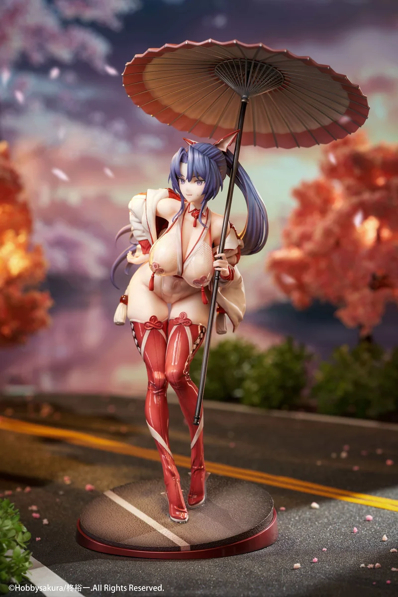 "Gallery views of the dynamic 1/7 Licensed Racing Miko Statue by Hobbysakura Studio, revealing exquisite craftsmanship and vibrant details."