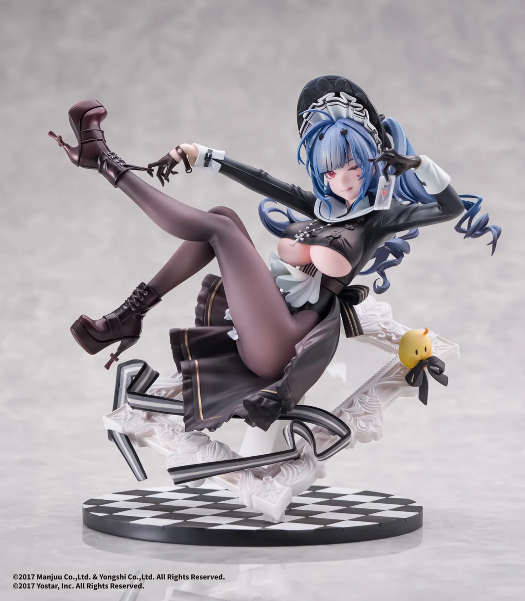 "Officially Licensed Azur Lane Marco Polo 1/7 scale statue. Detailed views highlight her regal elegance, majestic pose, and intricate white."