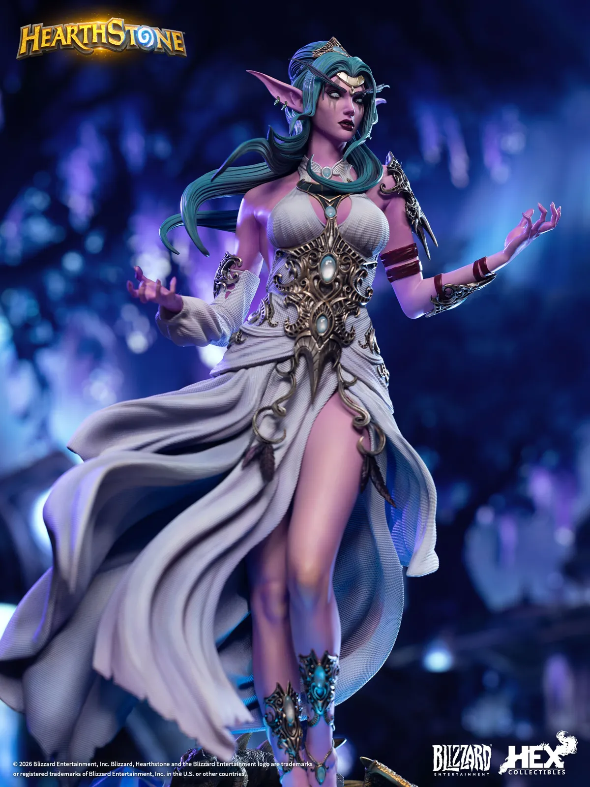 1/6 Scale Licensed Tyrande Whisperwind with LED - Hearthstone Resin Statue - Blizzard Entertainment - Image 2