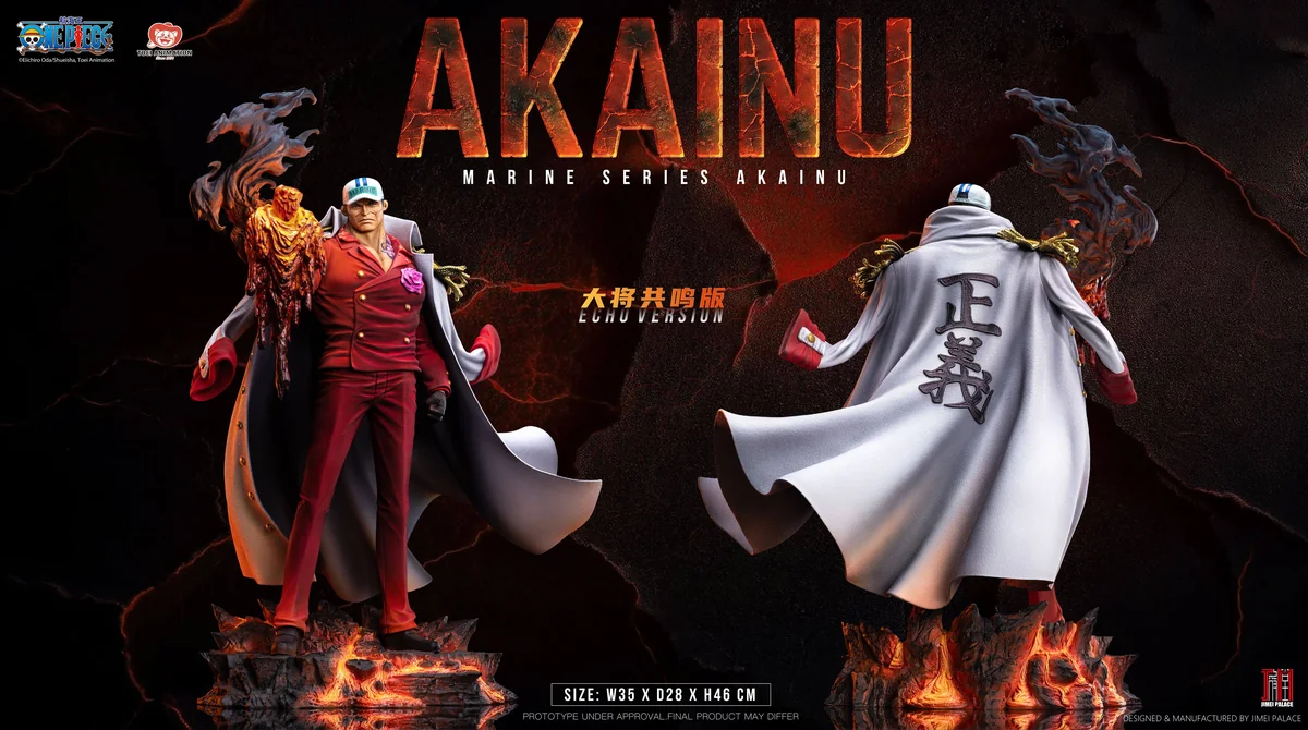 "Official One Piece Akainu Jimei Palace 1/6 resin statue. Dynamic LED magma effects, intricate sculpting, and premium details showcased from all angle."