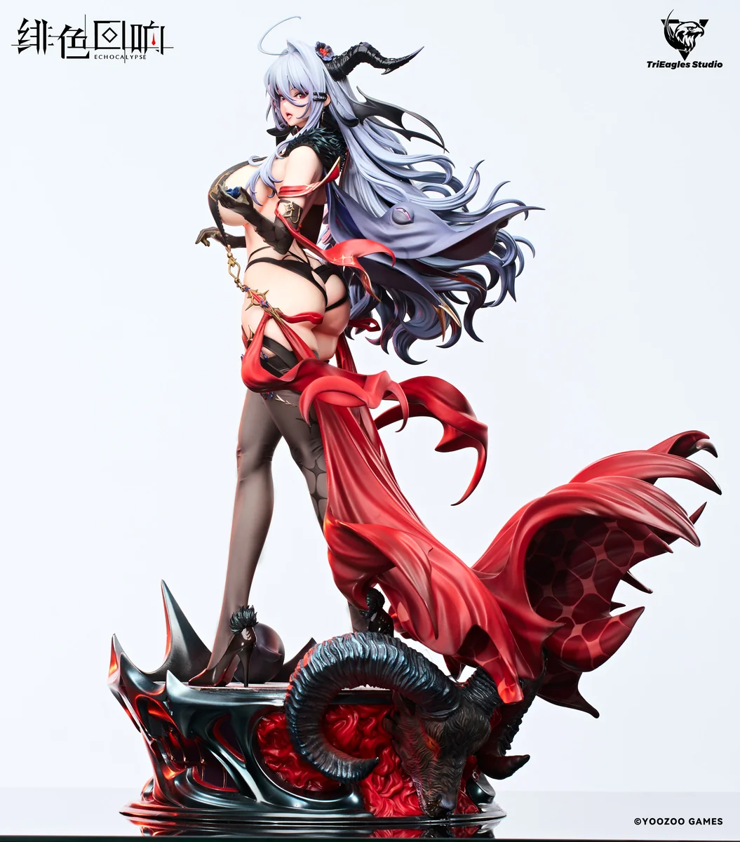 "Officially licensed Demonica Scarlet Echoes 1/4 scale statue. Exquisite gothic design, dynamic powerful female. Detailed views highlight limited."