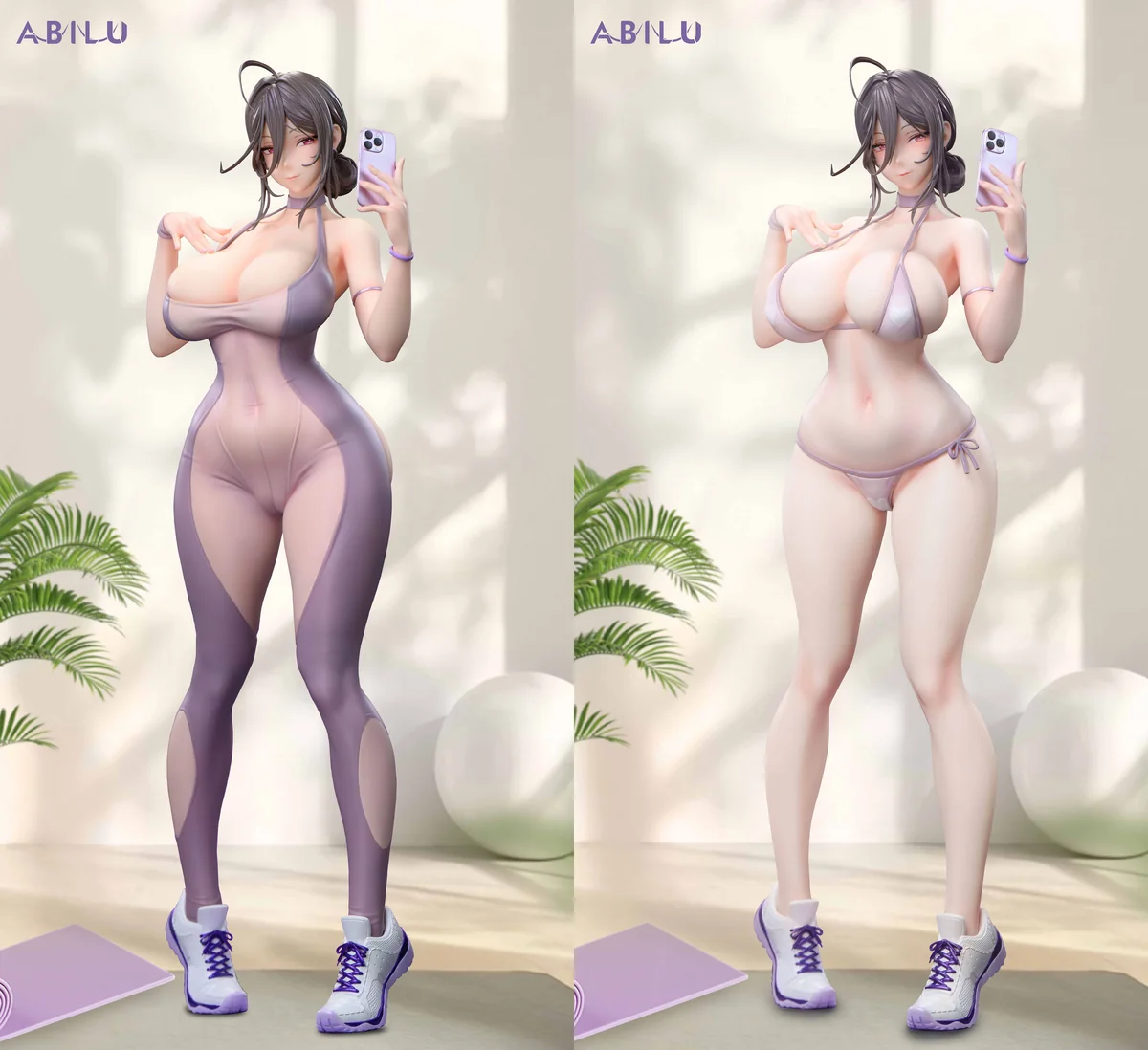 "Stunning Premium 1/4 Scale Licensed Kyoka figure in an alluring, dynamic yoga outfit, featuring original design and changeable style."