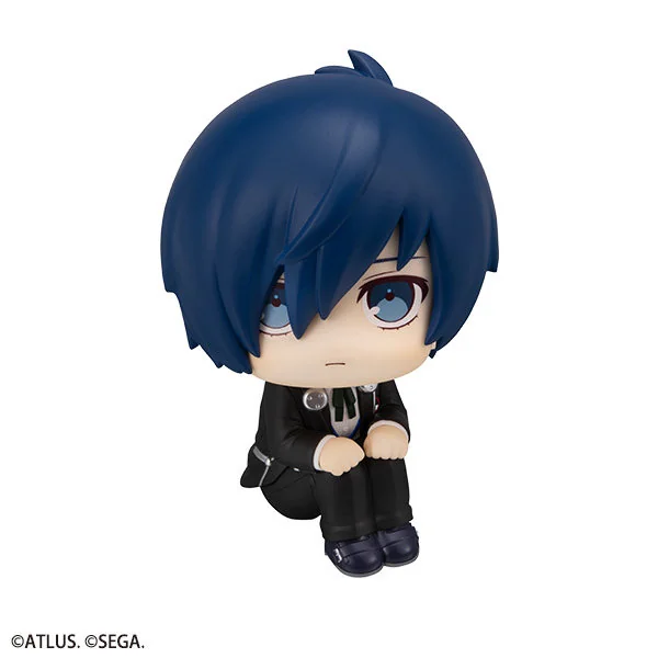 Adorable MegaHouse LOOKUP Makoto Yuki & Aigis Persona 3 Reload chibi statues, captured from a unique angle to highlight their intricate sculpted details.