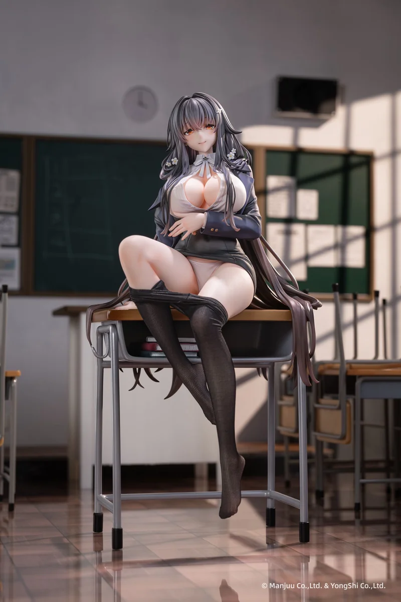 "Azur Lane Kii 1/6 Guidance Class statue. Premium sculpt details, dynamic school uniform, and interchangeable stockings viewed from multiple angles."