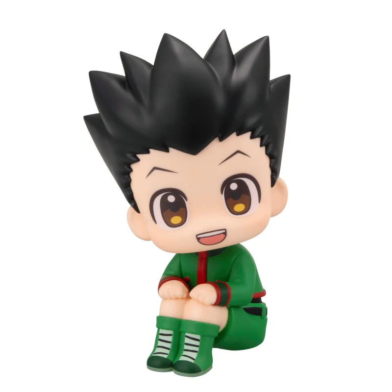 Adorable Gon & Killua chibi figures from the Official MegaHouse Hunter x Hunter LOOKUP Series set, showcasing their playful upward gaze from multiple angles.