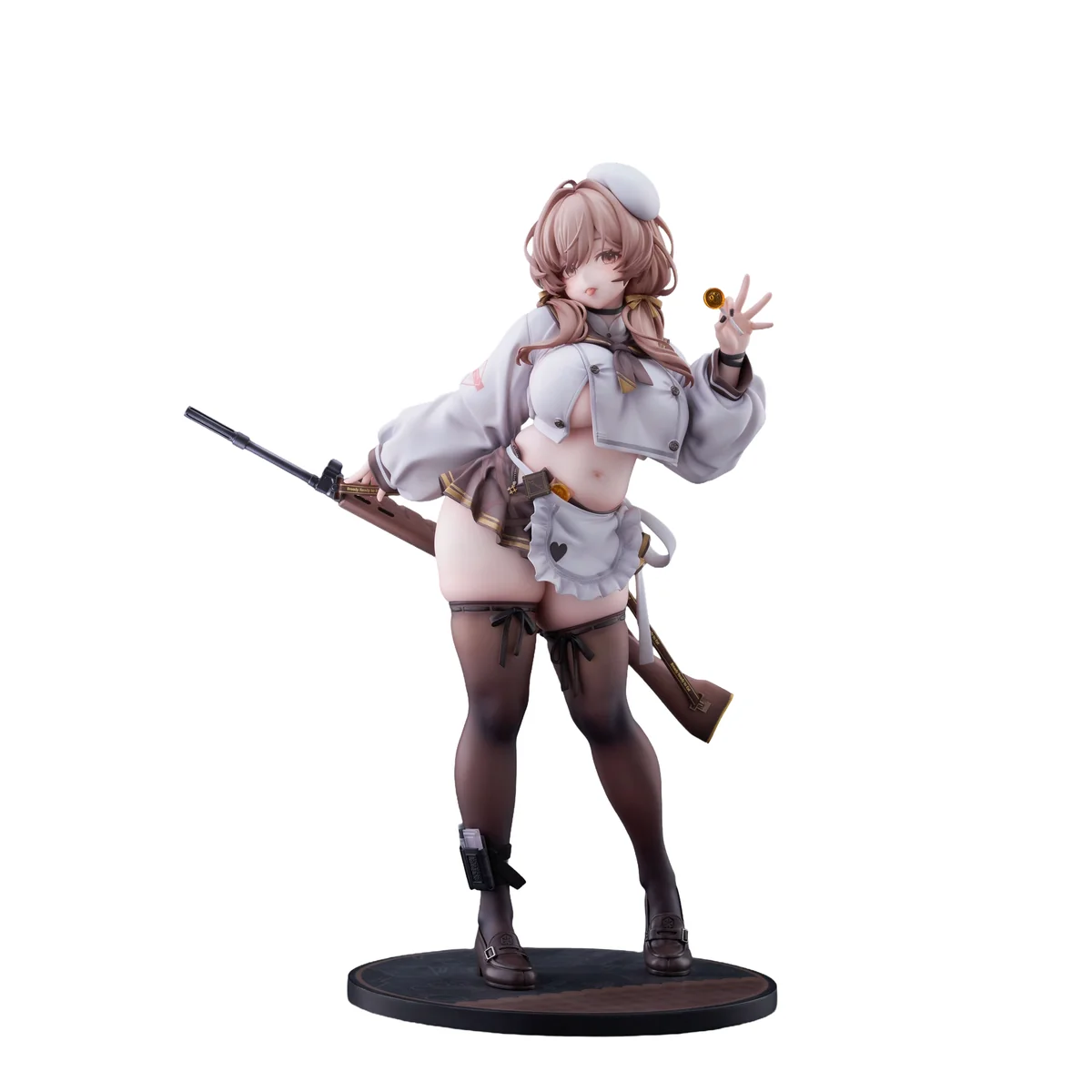 "Premium Claynel Studio NIKKE: Goddess of Victory Blade 1/7 scale figure, captured in a dynamic sci-fi warrior pose with intricate tactical details."