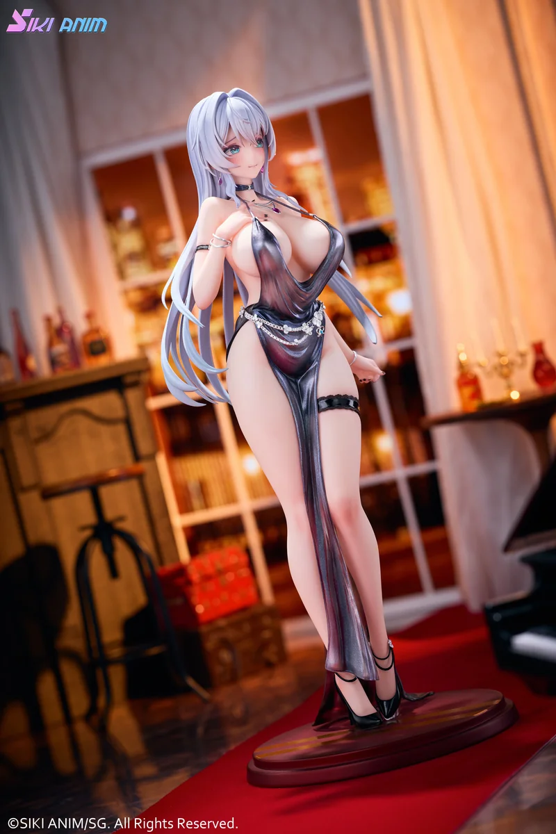 "Licensed Shion Alfiniere Gown Version statue, 1/6 scale, showcasing exquisite gown details and premium sculpt from various angles."