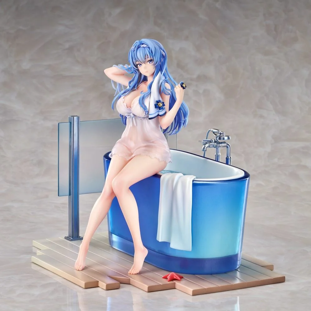 "Good Smile Company Nikke Helen "Post-Shower" statue, capturing an intimate moment with delicate water effects. A premium collectible figure."
