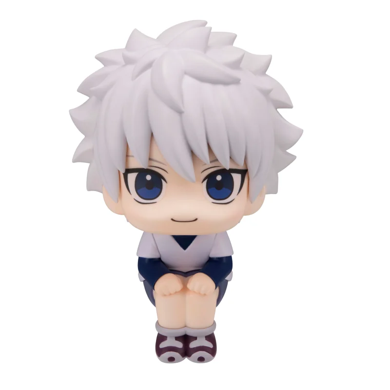 Official MegaHouse Hunter x Hunter Gon & Killua LOOKUP series chibi figures set, showing playful upward-gazing poses and sculpt details from various angles.