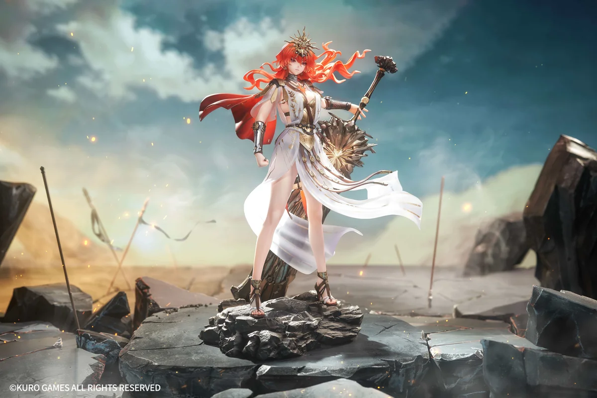 "Wuthering Waves Augusta 1/7 scale statue, authentic Hobbysakura Studio premium detailed sculpt. Dynamic pose, intricate costume details."