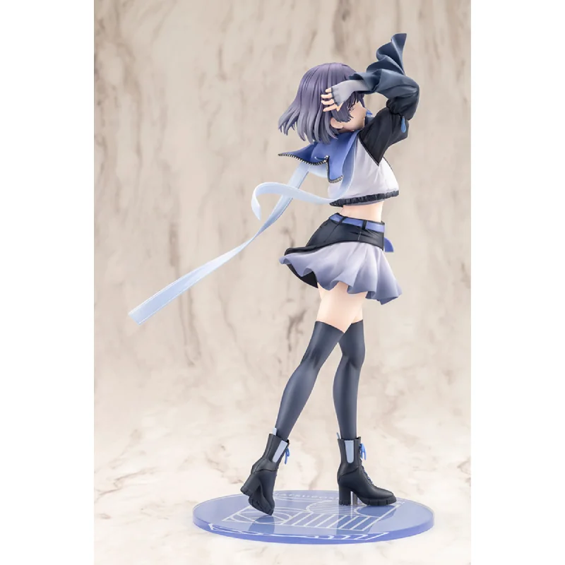 "Exquisite Kotobukiya Misuzu Hatanoya THE IDOLM@STER Gakuen figure, showcasing her vibrant, dynamic idol performance with celestial details. A premium