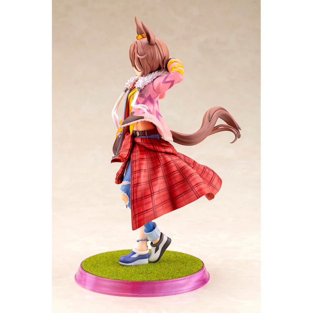 "Dynamic Narita Taishin Uma Musume Pretty Derby statue by Kotobukiya. Vibrant design, energetic racing pose, and high-detail sculpting shown."